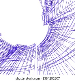 Concept abstract linear 3d architecture