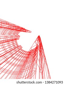 Concept abstract linear 3d architecture