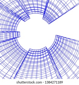 Concept abstract linear 3d architecture