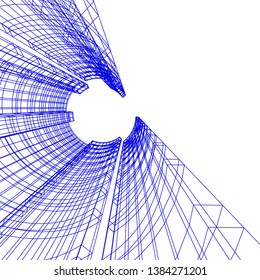 Concept abstract linear 3d architecture
