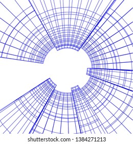 Concept abstract linear 3d architecture