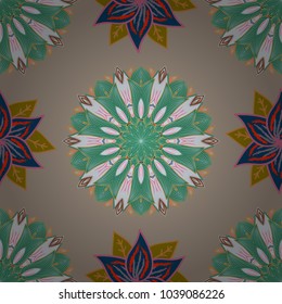 Concept abstract luxury decor. Linear trend style. Template for creating logo, icon, symbol, emblem, monogram frame. Illustration colored pattern on a beige, green, gray colors. Vector design element.