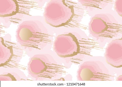 Concept abstract pastel color floral  seamless pattern. Elegant watercolor glamour hand-drawn spots repeatable motif. 