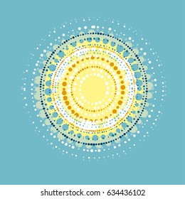 Concept abstract sun design element in modern tribal style. vector illustration for surface design, poster, web and print, card, invitation, book cover.