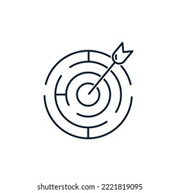 El concepto de alcanzar el objetivo. Icono del vector aislado en fondo blanco.