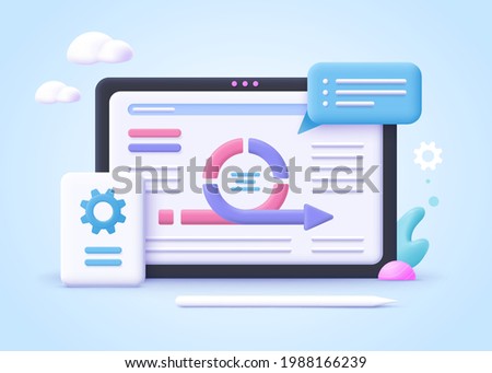 Concept of agile project management, agile software development . 3d realistic vector illustration.
 