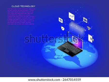 The concept of AI technology work together with human technology to help analized information through maximum efficiency,Vector illustration fantastic style,AI technology concept