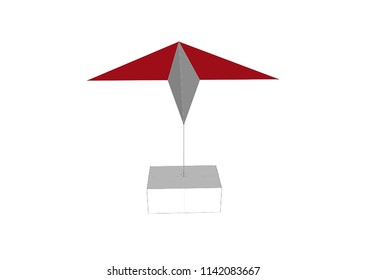 Concept of air mail transportation represent of Freight transport which is the physical process of transporting commodities and merchandise goods and cargo by red and white paper plane hook with box.
