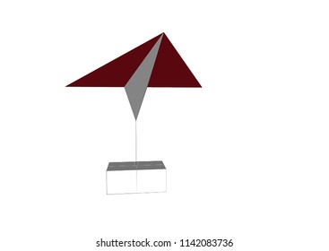Concept of air mail transportation represent of Freight transport which is the physical process of transporting commodities and merchandise goods and cargo by red and white paper plane hook with box.