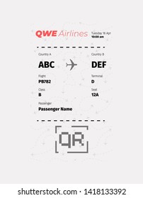 Concept air ticket. Ticket template. It can be used for an application or web site. Tear-off control. Airplane Ticket. Vector