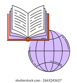 Concept all books of world. Image for education and school.