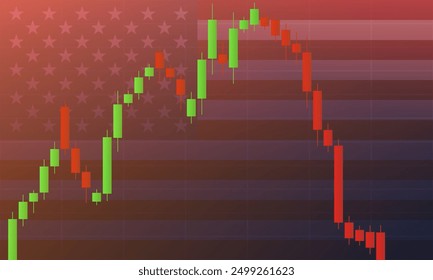 Concept of  American US stock market exchange chart with information trading and finance