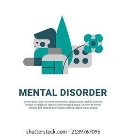 Concept of antidepressants are saving people from depression and about pills effect on mood and health. Flat cartoon vector illustration for banners, site, posters