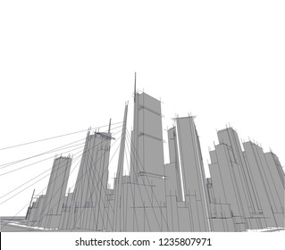 concept architecture 3d illustration
