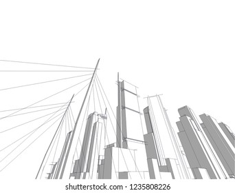 concept architecture 3d illustration