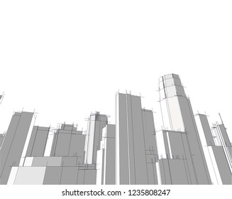 concept architecture 3d illustration