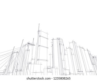 concept architecture 3d illustration