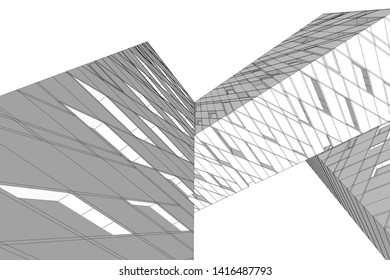 concept architecture 3d vector illustration