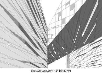 concept architecture 3d vector illustration