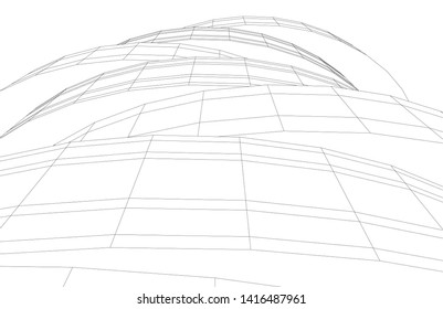 concept architecture 3d vector illustration