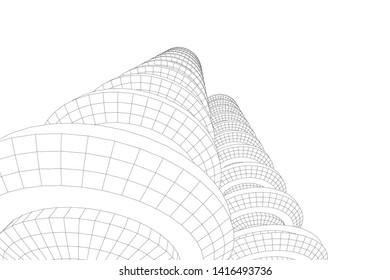 concept architecture 3d vector illustration