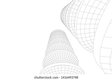 concept architecture 3d vector illustration