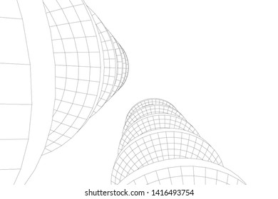 concept architecture 3d vector illustration