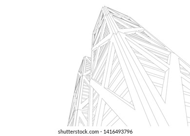 concept architecture 3d vector illustration