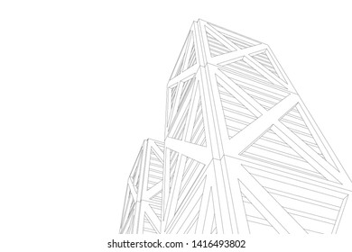 concept architecture 3d vector illustration