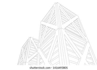 concept architecture 3d vector illustration