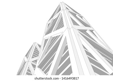 concept architecture 3d vector illustration