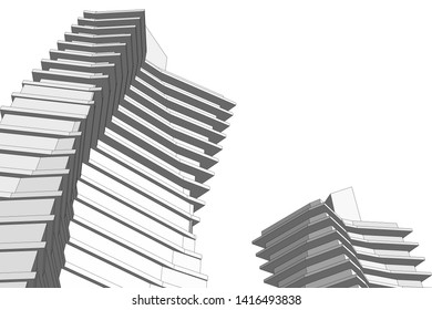 concept architecture 3d vector illustration