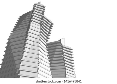 concept architecture 3d vector illustration