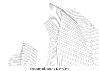 concept architecture 3d vector illustration