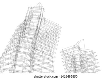 concept architecture 3d vector illustration