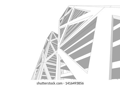 concept architecture 3d vector illustration