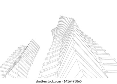 concept architecture 3d vector illustration