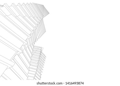 concept architecture 3d vector illustration