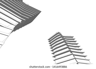 concept architecture 3d vector illustration