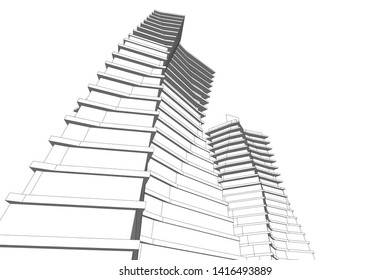 concept architecture 3d vector illustration
