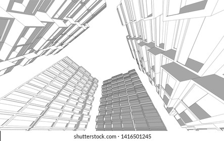 concept architecture 3d vector illustration