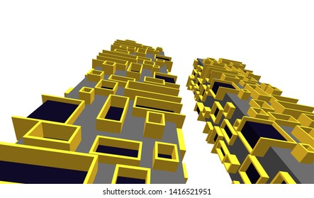 concept architecture 3d vector illustration