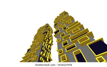 concept architecture 3d vector illustration
