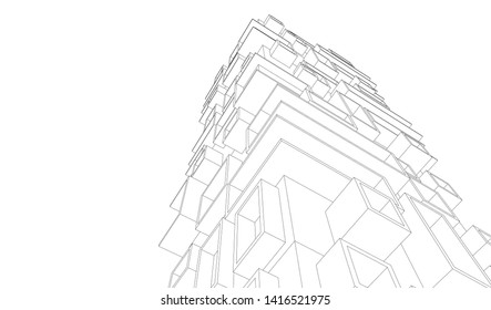 concept architecture 3d vector illustration