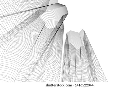 concept architecture 3d vector illustration