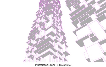 concept architecture 3d vector illustration