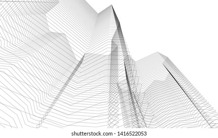 concept architecture 3d vector illustration