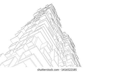 concept architecture 3d vector illustration