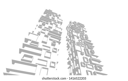 concept architecture 3d vector illustration