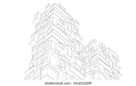 concept architecture 3d vector illustration